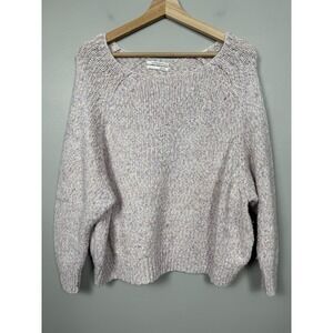 Anthropologie Pastel Oversized Chunky Knit Sweater Wool Linen Blend Women's Sm